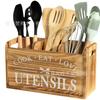 Caja de Almacenamiento de Vajilla de Madera Transfronteriza Caja de Almacenamiento Clasificado para Cuchillos y Tenedores para Encimera de Cocina Soporte para Acabado de Utensilios de Cocina