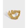 512 Anillo Abierto de Plata Esterlina S925 con Diseño Nicho de Estilo Coreano Ins, Textura de Textura, Circones Micro-incrustados de Cara Irregular para Mujer