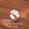 Anillos Abiertos de Acero Inoxidable Transfronterizos, Anillos Ajustables de Acero de Titanio que No se Desvanecen, Anillos Prensados en Aceite, Joyería de Mano al por Mayor