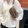 Bolsa de Cintura Feminina de Alta Qualidade 2025 Nova Bolsa Transversal de Corrente Retrô Fashion Textura Simples Versátil Bolsa de Ombro