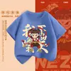 Camiseta de Manga Corta para Niños 2025 Nueva Ropa de Verano para Niños Nazha Top de Media Manga Ropa Occidental de Verano para Niñas