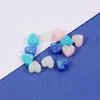 Punto Europeo y Americano 10mm Corazón de Melocotón Forma de Corazón Piedra Ópalo Blanco/Rosa/Azul Sintético Artificial Ópalo Piedra Joyería Colgante