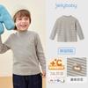 [Forro Polar Térmico Antibacteriano] Camiseta de Manga Larga para Niños, Camiseta Interior de Rayas de Cuello Alto para Niñas, Tops para Niños de Primavera, Otoño e Invierno