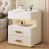 2026 Mesa de noche inteligente para dormitorio, hogar, carga inalámbrica, cerradura de huellas dactilares, gabinete de noche con almacenamiento, cerradura de contraseña