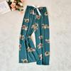 Pantalones anchos de algodón y seda, pantalones de algodón artificial, pantalones antimosquitos de verano, pantalones de casa de cintura alta para mujer de primavera y otoño, nuevos pantalones de algodón y seda