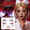 Pegatinas de Esquina para Maquillaje de Ojos de Halloween, Pegatinas de Tatuaje Estilo Ins, Impermeables y de Larga Duración, Pegatinas de Maquillaje de Imitación para Cara Color Sangre, Pintura Facial Colorida
