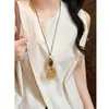 Collar Colgante Tejido con Cuentas Vintage para Mujer 2026 Nuevo Nicho Exquisita Cadena para Suéter Decoración Accesorio Versátil Diario