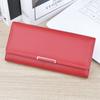 Nueva cartera para mujer, larga, multitarjeta, suave, moderna, sencilla, con tres pliegues, de gran capacidad, para tarjetas de mano.