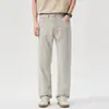 Muqiu Roupa Masculina Melard Lyocell Tencel Stretch Jeans Casual Masculino Calças Confortáveis Macias para o Dia a Dia