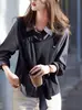Blusa Casual Versátil Estilo Coreano 2026 Primavera Nova Moda Xadrez Patchwork Estiloso Falsa Peça Dupla Camisa de Manga Longa Tendência