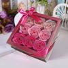 Regalo de San Valentín: Caja de Regalo de 9 Flores de Jabón de Rosa Artificial, Creativo para Cumpleaños, Evento de Empresa, Recuerdo de Boda, Souvenir