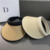 Sombrero de verano con parasol negro, estilo coreano, con parte superior vacía y protector solar, popular en Internet, para mujer, con diadema, para el sol.