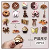 20 Peças de Ímãs de Geladeira Magnéticos Macios Estilo Ins Marrom, Temáticos de Bolo e Comida, Desenho Animado Realista Estilo Coreano DIY Adesivos Magnéticos Mais Vendidos, À Prova d'Água