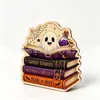 Rincón de Lectura de Halloween Popular de la Biblioteca Estante Adorno Fantasma Leyendo Pequeño Adorno de Madera Decoración de Regalo Festivo