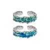 1808 Diseño Original Personalizado Nueva Textura China Textura Irregular Estilo Étnico Plata de Ley S925 Anillo Abierto para Mujer