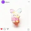Carpeta de PP de flor de conejo de dibujos animados, gato de dibujos animados lindo y creativo, nuevo diseño personalizado, adecuado para hombres y mujeres, carpeta acrílica para niñas