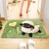 Alfombra de Piso de Imitación Cachemir de Oveja de Dibujos Animados, Alfombra de Baño Engrosada Absorbente de Agua Antideslizante, Felpudo de Entrada, Alfombra Engrosada Resistente a la Suciedad