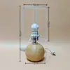 Kit de Materiales DIY para Set de Lámpara de Mesa Tejida Hecha a Mano, Lámpara de Madera Maciza, Marco de Hierro Metálico, Accesorios para Base de Lámpara de Mesa de Cuadrícula de Abuela