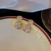 Pendientes Cuadrados de Circonita Dulces y Sencillos Exquisitos para Mujer, de Alta Gama, Versátiles, Pendientes Súper Brillantes, Pendientes de Estilo Nicho