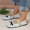 Comercio exterior transfronterizo talla grande otoño 2026 zapatos Mary Jane de lunares para mujer, nuevos zapatos planos de ballet antideslizantes estilo francés para mujer