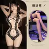 Lencería Sexy, Encaje Sexy, Atractivo Body con Cordones de Pedrería, Pijama para Mujer, Atrevido y Sedoso, Transparente, Sensual y Atractivo