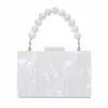Bolsa de Noite Feminina Nova e Elegante em Acrílico Perolado de Comércio Exterior com Pulseira de Contas Portátil Bolsa para Vestido de Casamento