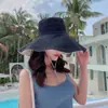 Sombrero de Pescador de Doble Cara para Mujer Estilo Japonés Sombrero de Protección Solar Estilo Coreano Verano Anti-UV Sombrero de Ala Ancha Sombrero de Sol que Cubre la Cara