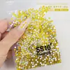 Paquete Grande de Pedrería para Uñas Color Amarillo Limón, Pedrería Súper Brillante en Forma de Abanico, Pedrería Redonda Pequeña de Fondo Plano Ss4, Kit de Materiales para DIY, Decoraciones para Uñas