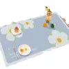 Mesa de Centro Pequeña para Escritorio Alfombrilla Fresca a Prueba de Aceite Impermeable Rectangular Anti-quemaduras PVC Alfombrilla para el Hogar