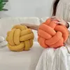 Cojín de Bola Tejida Esférica Nudosa Hecho a Medida desde la Fábrica de Origen, Cojín de Bola de Ocho Lados de Dos Hilos de Lana de Cordero, Cojín para Sofá