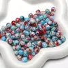 Cuentas Redondas de Jade de Vidrio de 8 mm con Hojuelas de Oro Hechas a Mano para Pulsera DIY, Collar, Accesorios con Cuentas, Bisutería, Cuentas Esmaltadas