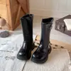 Botas de Cuero Forradas de Felpa para Niñas 2026 Invierno Nuevas Retro Suela Gruesa Hebilla Cálidas Botas Martin Versátiles Botas para Niños
