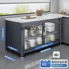 Armário Lateral de Armazenamento para Bancada de Ardósia de Cozinha Doméstica, Prateleira de Armazenamento Espaçosa e Espessa de Múltiplas Camadas, Armário Móvel com Porta Dupla