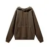 Sudadera Bk 350g Otoño e Invierno Sudadera de Felpa para Hombre Retro Americano Color Sólido Sudadera con Capucha Engrosada Sudadera Holgada con Capucha