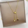 Colar com Pingente de Aço Titânio com Números Romanos e Borla Leve Luxo Design de Nicho Sentido Zircônia Corrente para Clavícula Corrente de Pescoço Elegante Coreia do Sul