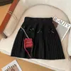 Falda de lana gris para mujer, otoño e invierno, de cintura alta, línea A, estilo ballet, plisada, estilo miu, minifalda deportiva