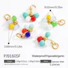 Yuhui Accesorios para Joyería DIY Transfronterizos Colgante de Acero Inoxidable con Flor de Goteo de Aceite Incrustaciones de Pedrería Corazón Chapado en Oro Real Accesorios DIY