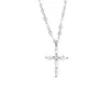 Colar Cruz de Diamante Brilhante em Prata de Lei s925 Estilo Coreano Luxo Leve Exquisito Moderno Versátil Para o Dia a Dia Design de Nicho Corrente para Clavícula