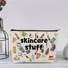 Neceser de lona estampado transfronterizo, bolsa de maquillaje tagi, bolsa de almacenamiento de gran capacidad, estuche para lápices con cremallera portátil para estudiantes para viajes