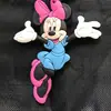 Versión Q Mickey Minnie Cabeza Grande pegamento suave doble cara lindo caricatura llavero pareja llavero de coche colgante de bolsa