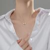 Collar Nalan S925 de plata azul con mariposa pequeña y fresca, estilo coreano, cadena corta con pegamento D7982
