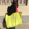 Bolsa de compras plegable portátil de gran capacidad para supermercado, se puede atar con cordón en la boca, bolsa de almacenamiento para comestibles, bolso de mano, disponible para exportación