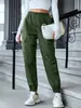Novos Calças Femininas Verão e Outono 2026 Cruzamento Europeu e Americano Cor Sólida Casual Calças Cargo Calças Slim com Múltiplos Bolsos para Mulheres