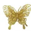 Guirnalda de Árbol de Navidad con Mariposas de Polvo Dorado de Doble Capa Accesorios de Decoración DIY Caja de Regalo de Boda Tela de Fiesta Mariposa Artificial Venta al por Mayor