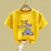 Moda de Niña Nueva Colección Primavera Verano 2026 Algodón Puro Camisetas de Manga Corta para Niños Estampado de Dibujos Animados