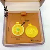 Cadena de Suéter de Lujo Versátil Vintage al por Mayor con Colgante de Brújula de Calabaza Verde Giratorio Incrustado de Diamantes Chapado en Oro del Mismo Estilo que en las Tiendas de Oro
