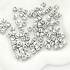Cuentas de acrílico con letras del alfabeto inglés cuadradas plata antigua DIY pulsera de cuentas hecha a mano collar accesorios de joyería material