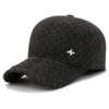 Boné de beisebol corta-vento para meia-idade e idosos, masculino, coreano, casual, simples, com proteção para as orelhas, quente para atividades ao ar livre, boné tipo pai de lã