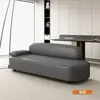 2026 Sofá Pequeno para Apartamento Cor Creme Chaise Longue para Quarto Sofá Preguiçoso com Encosto Couro Resistente a Arranhões de Gato Sofá de Beleza