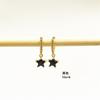 Aretes colgantes de estrella de cinco puntas color circón con microincrustaciones de cobre, estilo casual, accesorios para aretes de mujer, recubrimiento galvánico de retención de color dorado